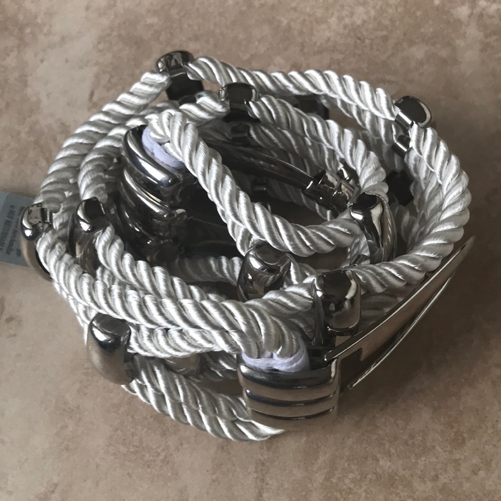 Cache white fabric belt